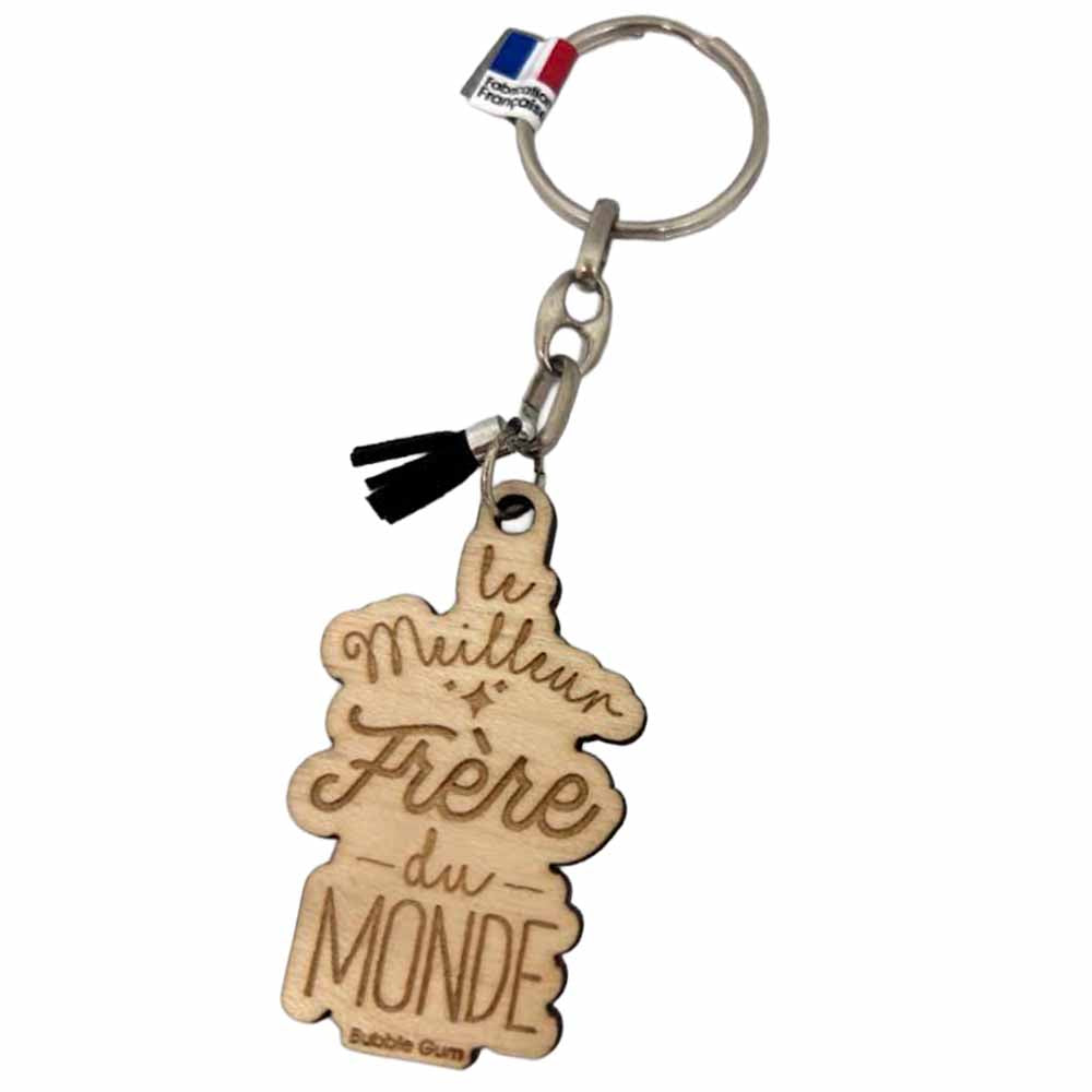 Porte clés en bois Meilleur Frère