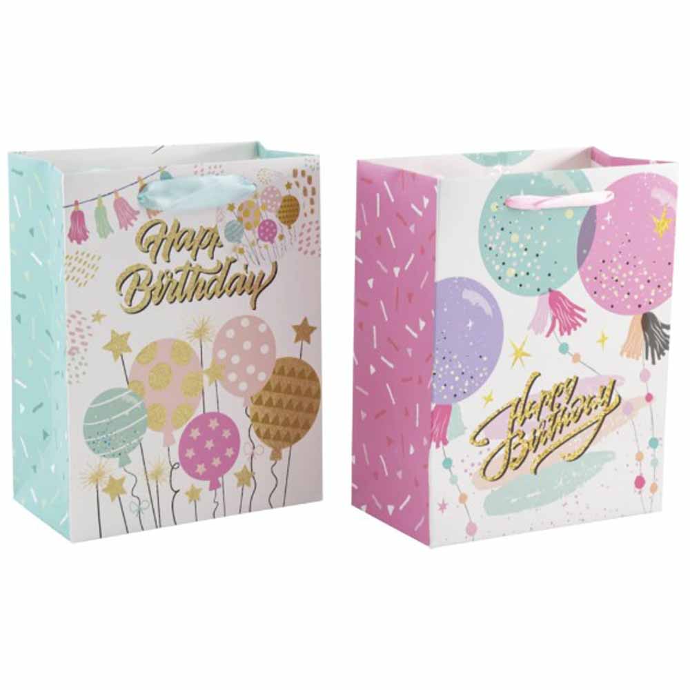 Sac cadeau "Happy Birthday" avec des paillettes