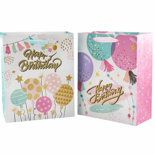 Sac cadeau "Happy Birthday" avec des paillettes