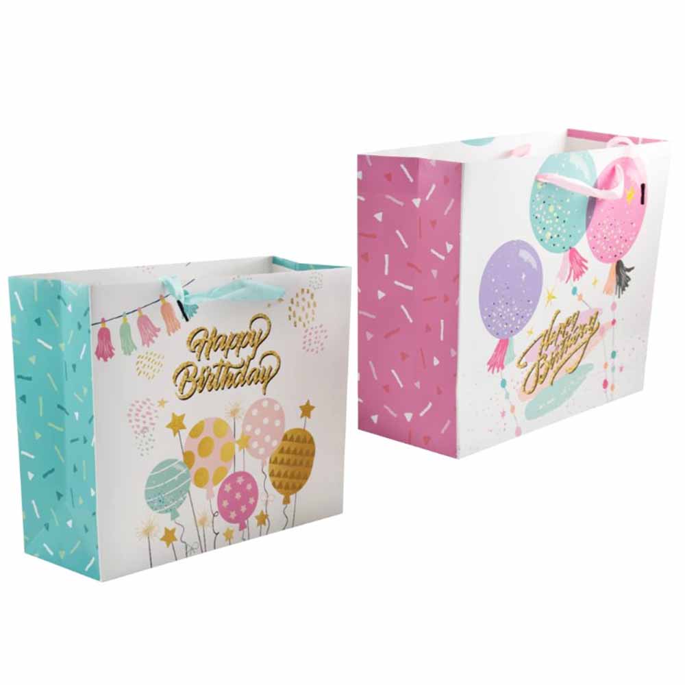 Sac cadeau "Happy Birthday" avec des paillettes