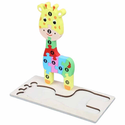 Puzzle bois girafe