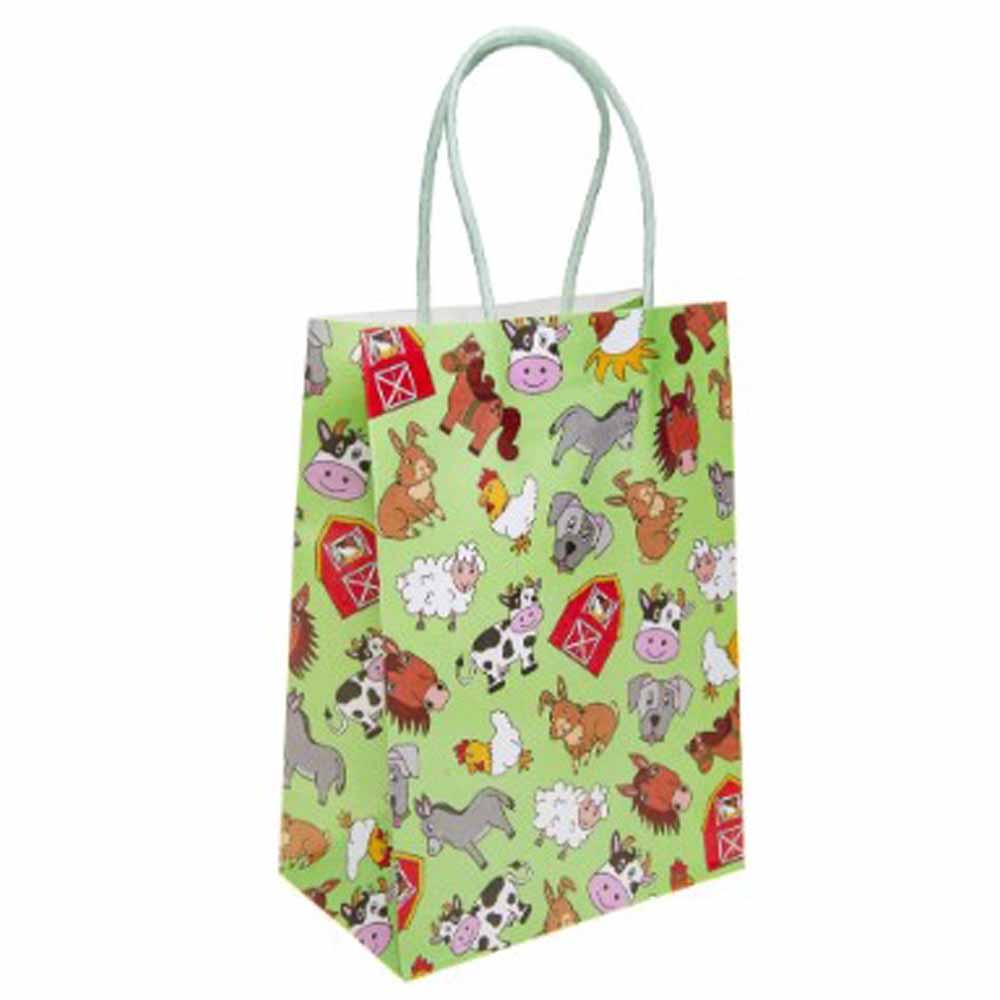 Sac cadeau en papier, animaux de la ferme