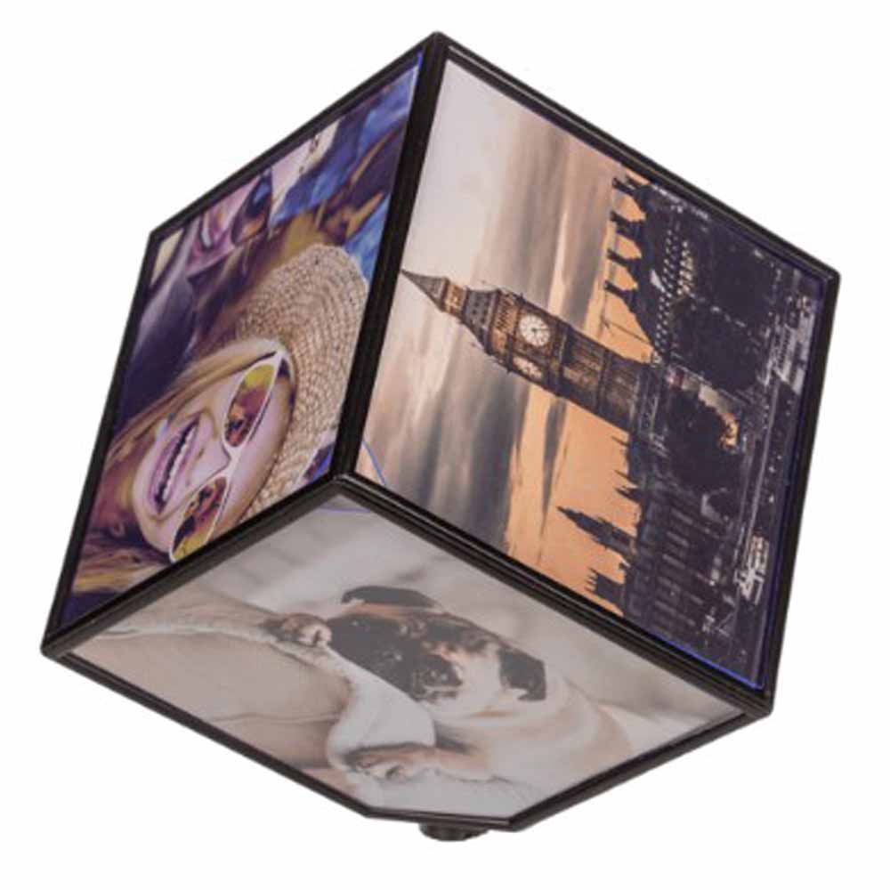 Cube photo rotatif pour 6 photos 11x11cm