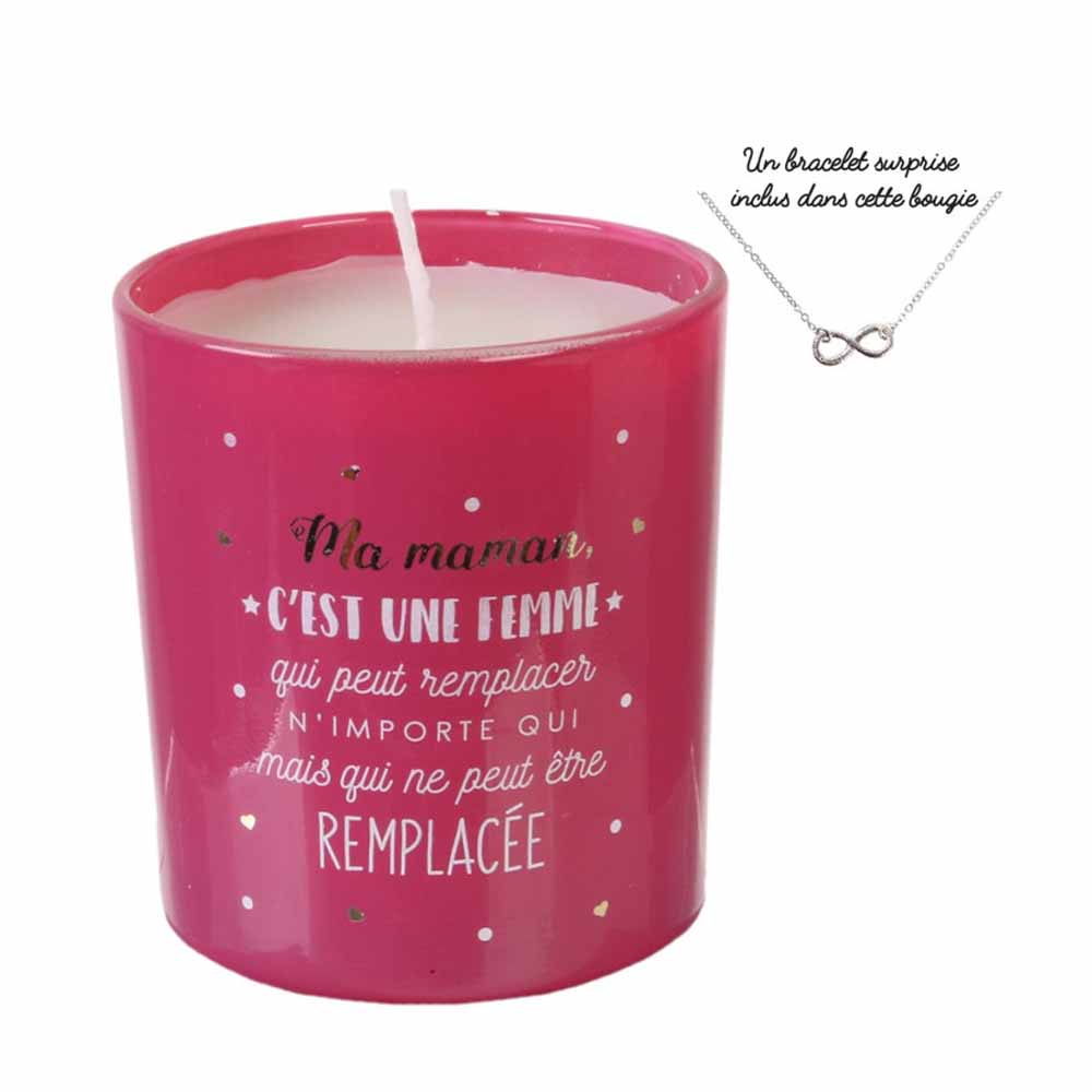 Bougie parfumée maman bijou surprise h8 cm 4-fois assorti