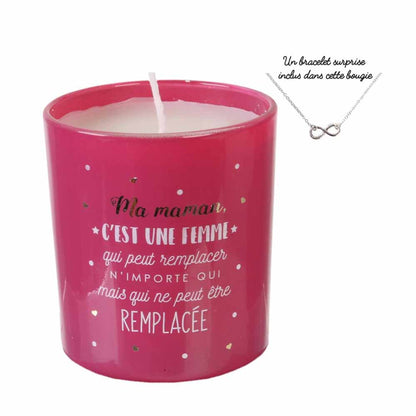 Bougie parfumée maman bijou surprise h8 cm 4-fois assorti