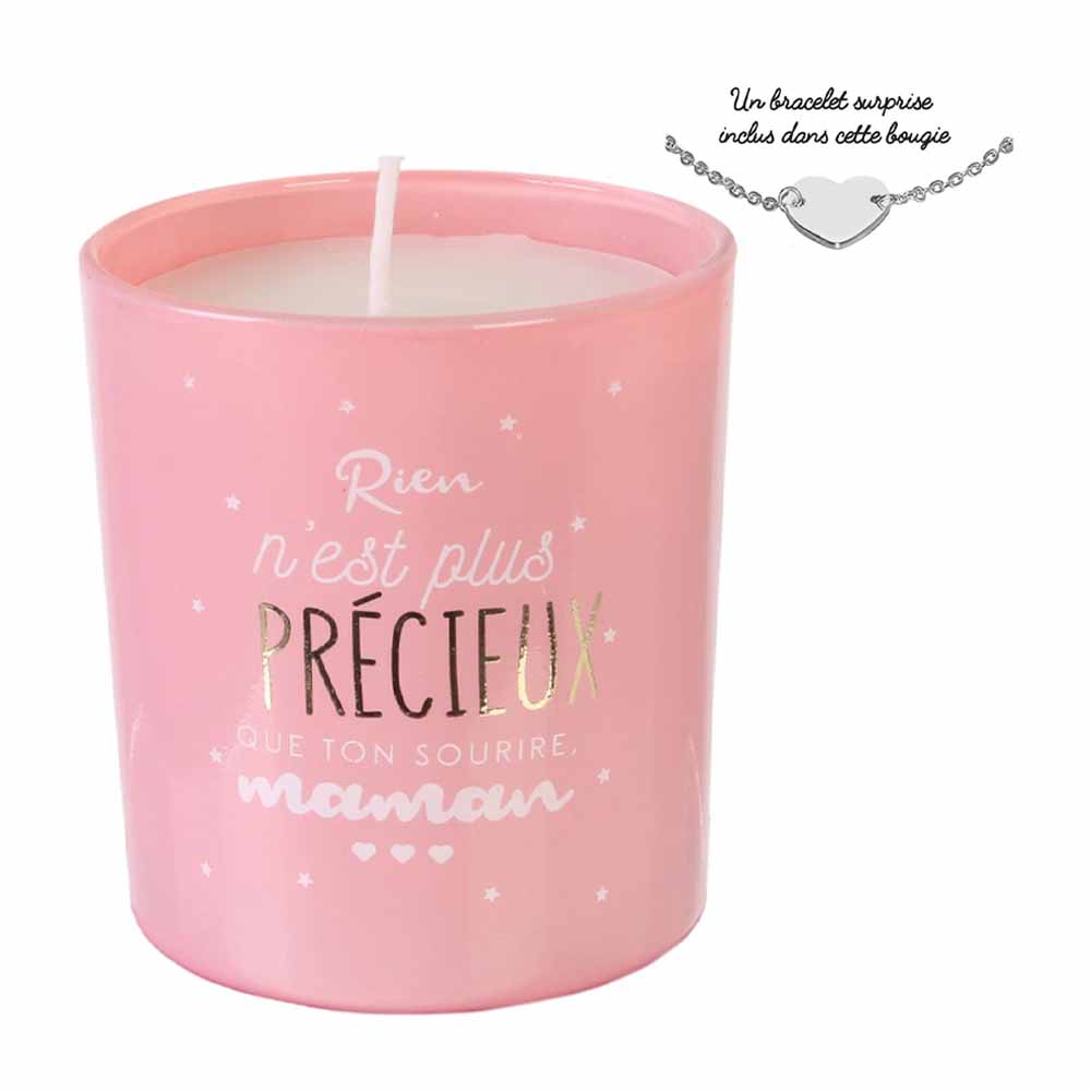 Bougie parfumée maman bijou surprise h8 cm 4-fois assorti