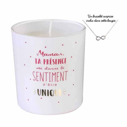 Bougie parfumée maman bijou surprise h8 cm 4-fois assorti