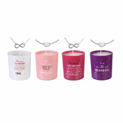 Bougie parfumée maman bijou surprise h8 cm 4-fois assorti