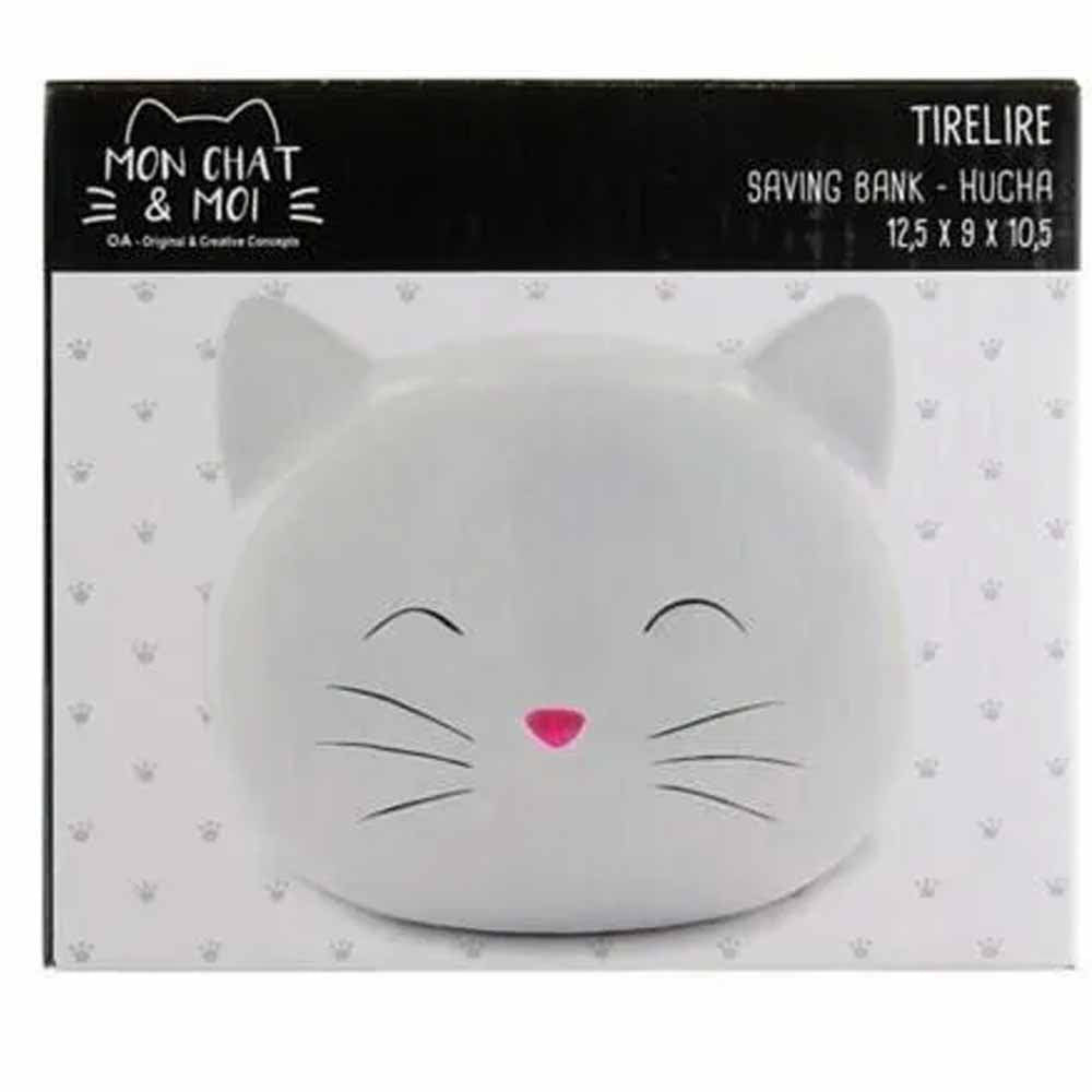 Tirelire chat h12.2cm 2-fois assorti