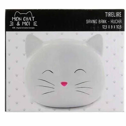 Tirelire chat h12.2cm 2-fois assorti