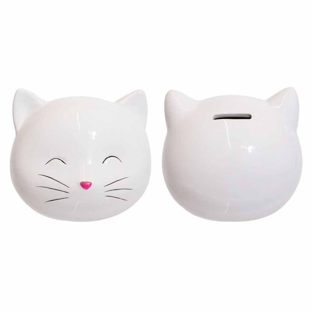 Tirelire chat h12.2cm 2-fois assorti