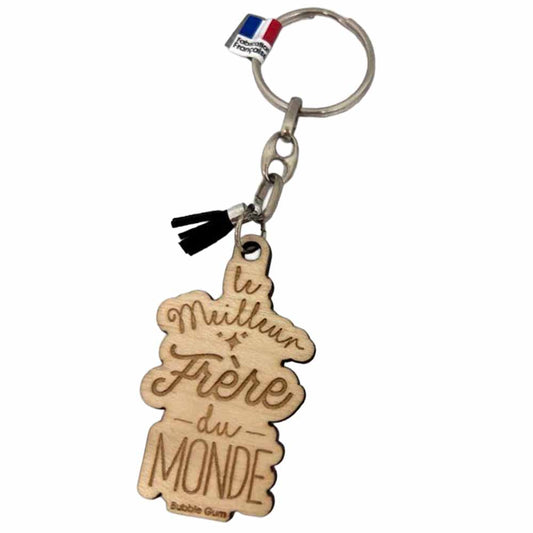 Porte clés en bois Meilleur Frère