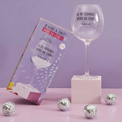 Verre à vin XL 75cl Ne pas déranger Apéro en cours