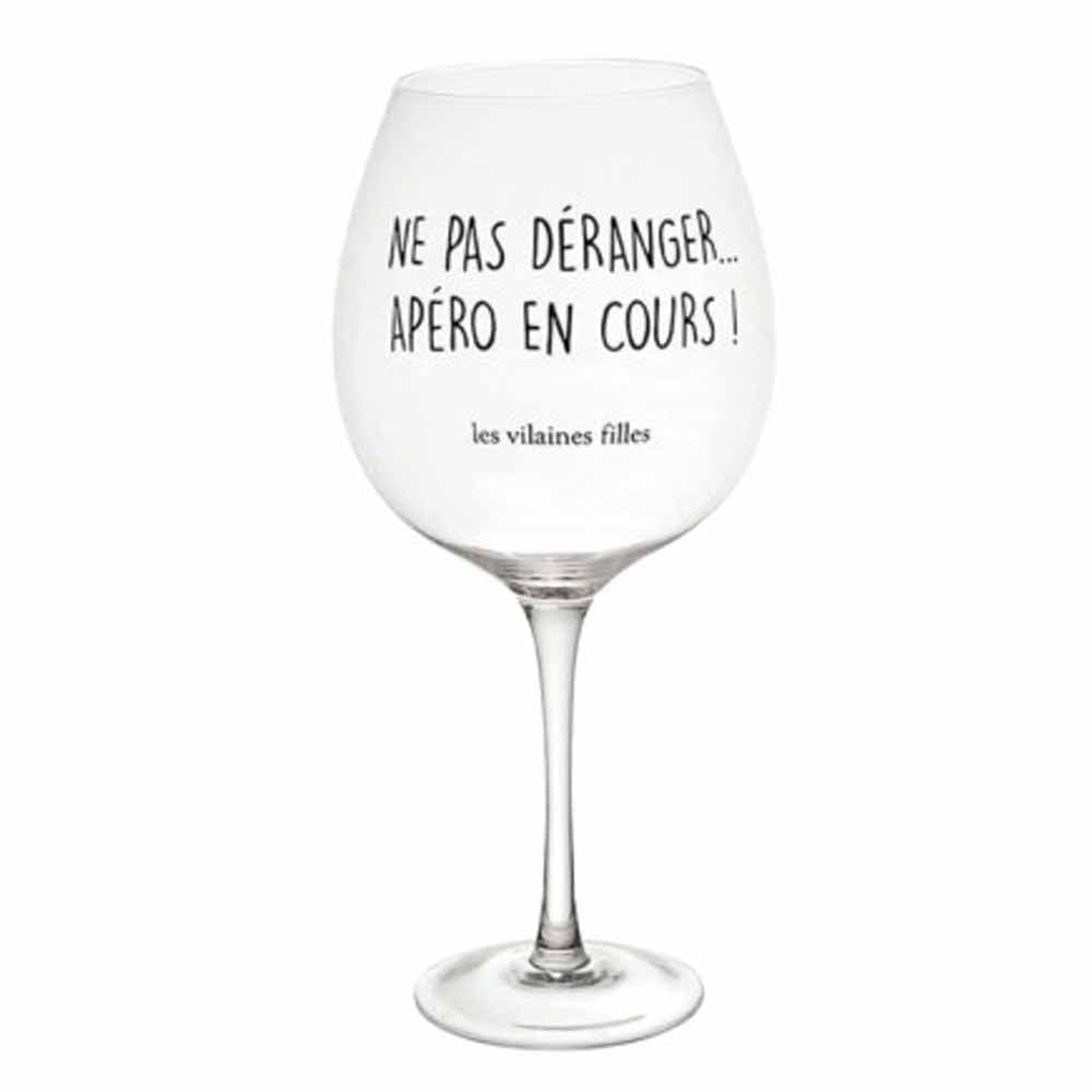 Verre à vin XL 75cl Ne pas déranger Apéro en cours