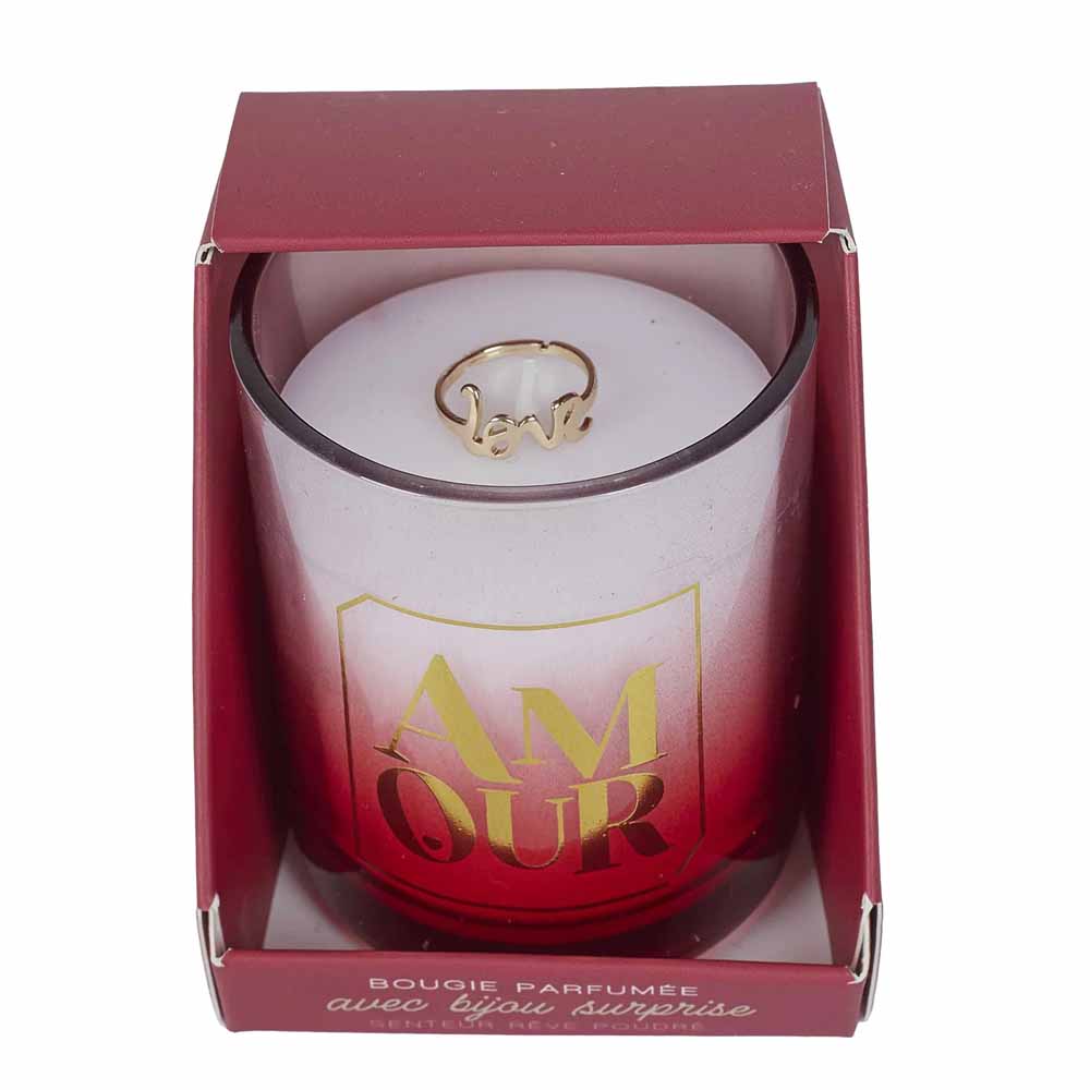 Bougie parfumée bijou bague amour