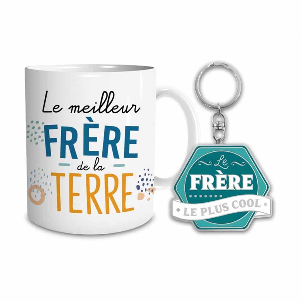 COFFRET MUG + PORTE CLE "LE FRERE LE PLUS COOL"