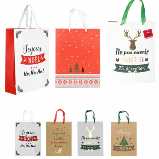 Sac cadeau noël 4 fois assorti