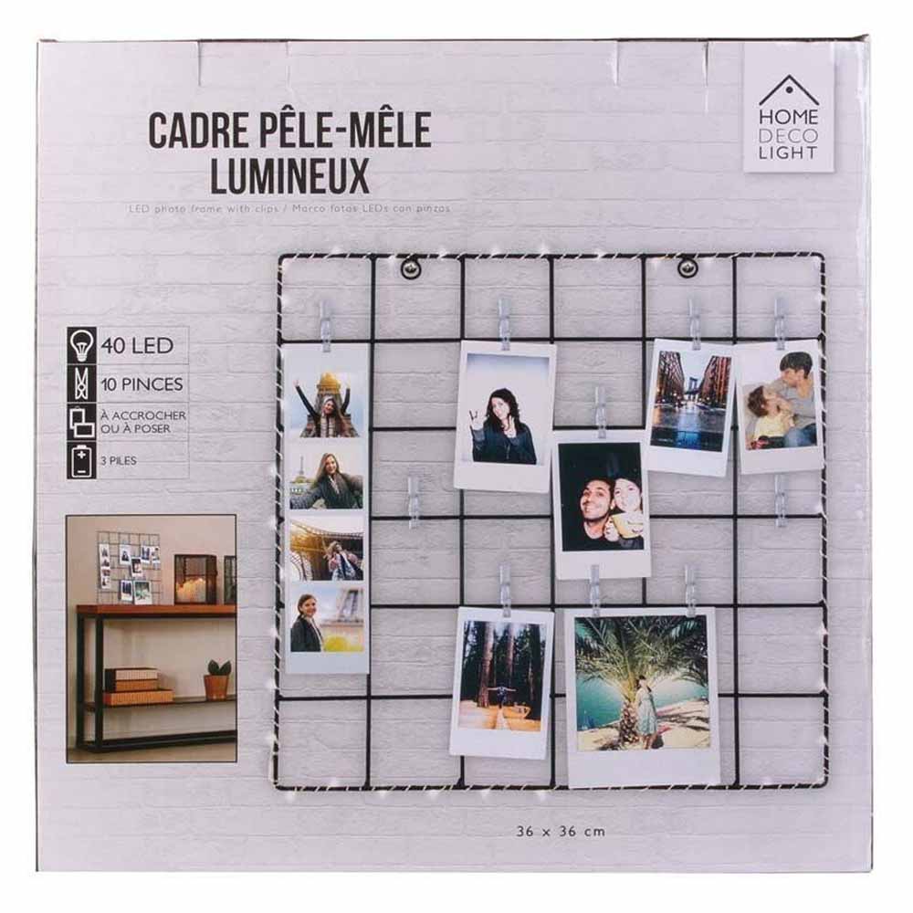 Grille photo led avec pinces