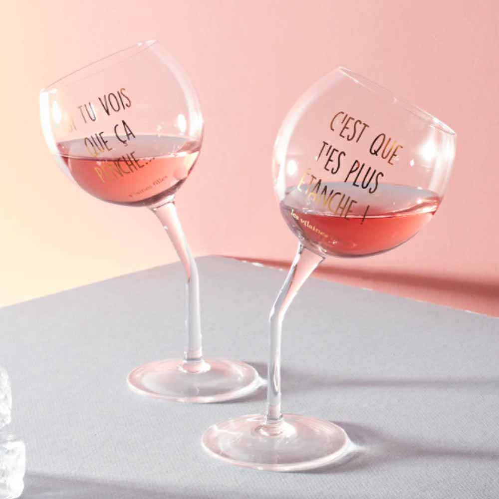Coffret de 2 verres penchés